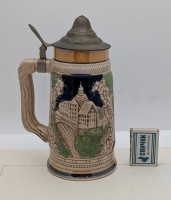 Кружка пивная винтажная с крышкой (B190)