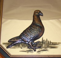 Зеркало винтажное с чеканкой Римский голубь (Y674)