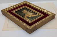 Репродукция на шёлке Девочка с канарейкой (A997)