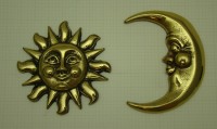 Фигурки литые Солнце и Луна пресс-папье 2 шт. (W534)