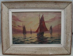 Картина старинная Паруса (Y776)