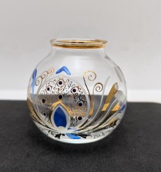 Вазочка стеклянная винтажная ручной работы (A900)