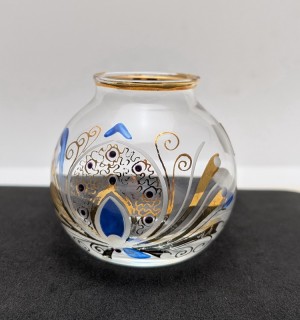 Вазочка стеклянная винтажная ручной работы (A900)