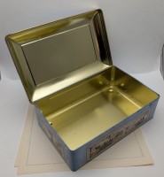 Коробка жестяная сундучок винтажный Зимняя сказка (B095)