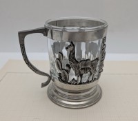 Стакан с подстаканником винтажные Лама (A901)