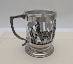 Стакан с подстаканником винтажные Лама (A901)