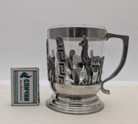 Стакан с подстаканником винтажные Лама (A901)