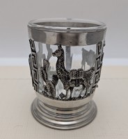 Стакан с подстаканником винтажные Лама (A901)