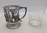 Стакан с подстаканником винтажные Лама (A901)