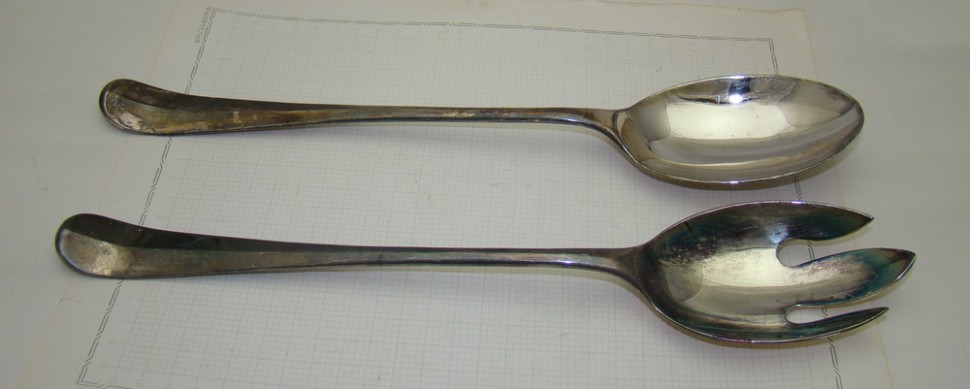 Приборы для салата старинные большие пара (Z165)