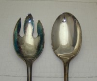 Приборы для салата старинные большие пара (Z165)