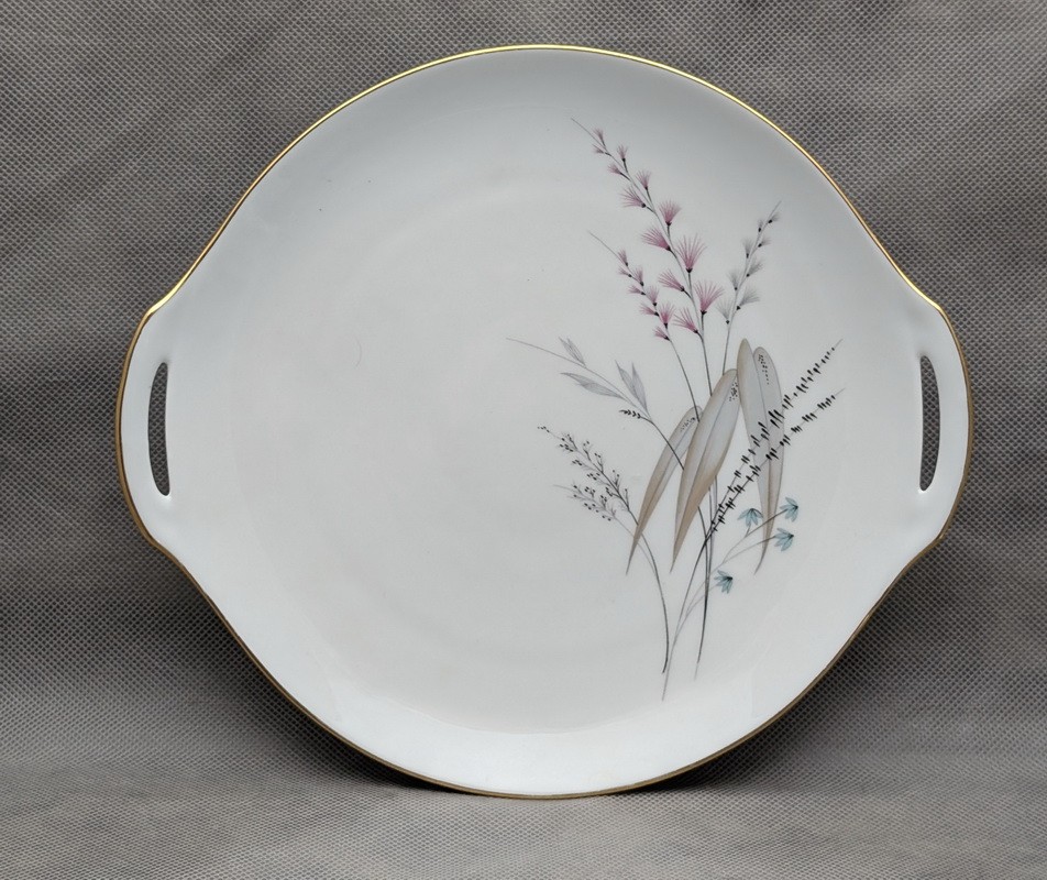 Limoges винтажное блюдо с прорезными ручками (B197)