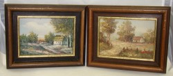 Картины винтажные 2 шт. Сельские пейзажи (Y396)