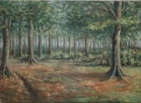 Картина старинная Пейзаж Лес (X442)