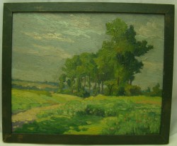 Картина пейзаж старинная (X811)