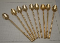 Ложки десертные золочёные 9 шт. (M522)
