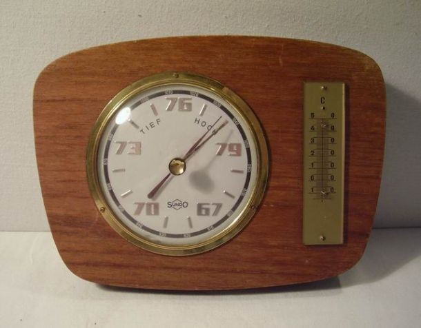 Барометр с термометром старинный (G079)