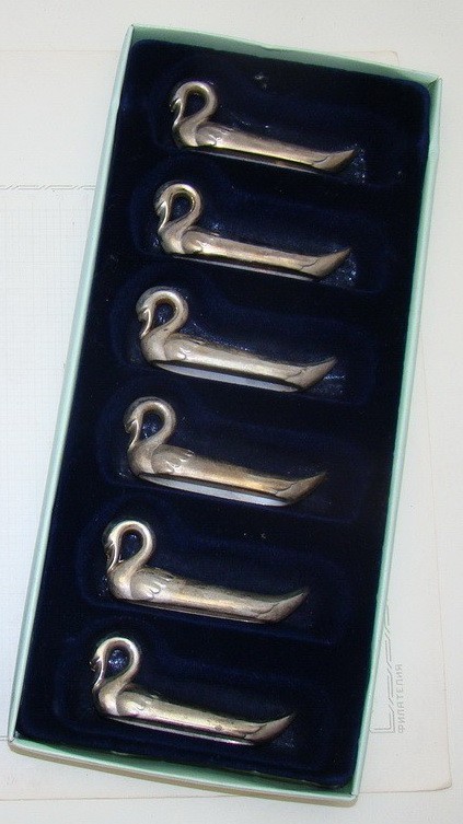 Подставки винтажные под столовые приборы Лебедь 6 шт. (M099а)