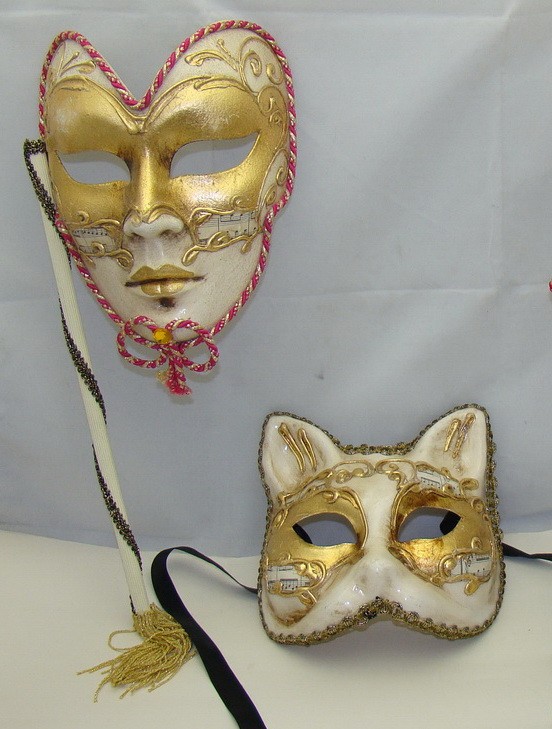 Маски венецианские карнавальные 2 шт. (Y979)