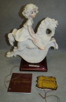 Каподимонте, B. Merli статуэтка Девочка на лошадке (X080)