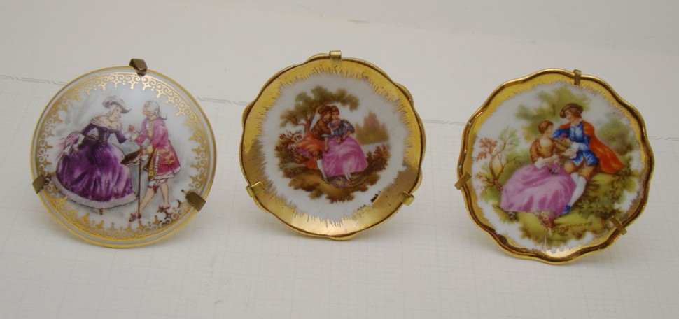 Limoges миниатюры фарфоровые 3 шт. (A413)