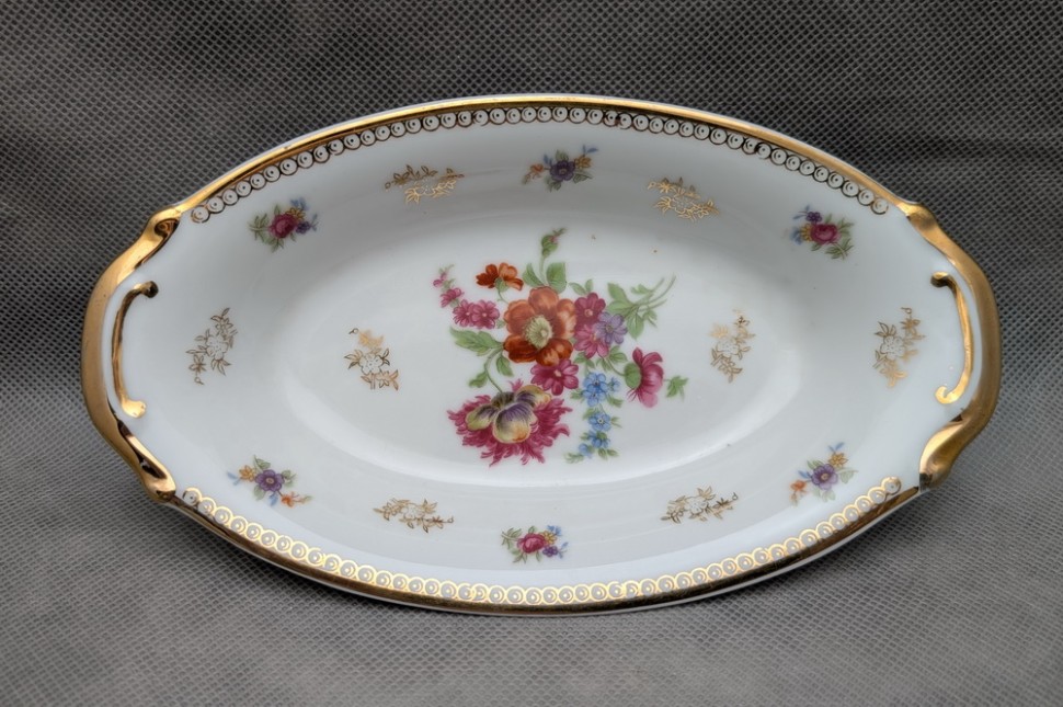 Блюдо лоточек винтажный Цветы (B006)