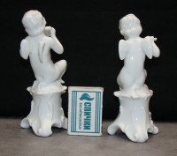 Ginori Napels фигурки старинные Ангелы музыканты пара (M818)