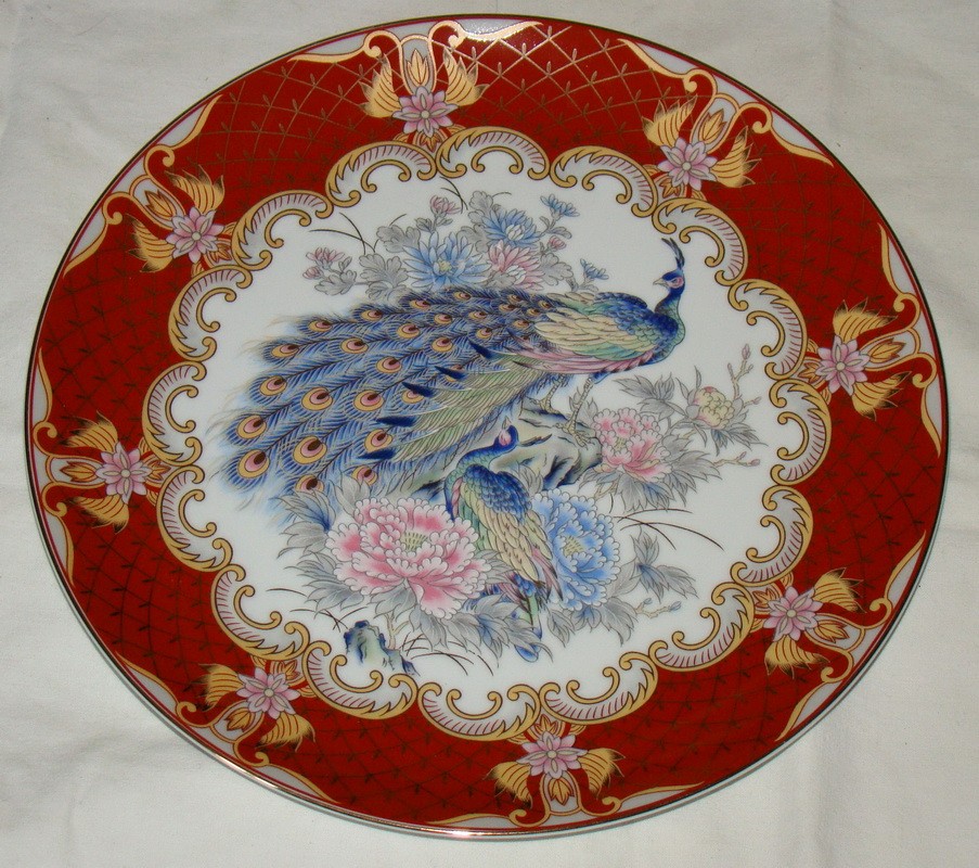 Тарелка блюдо фарфоровое "Павлин" (V518)