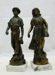 Статуэтки фигурки литые винтажные пара (X816)