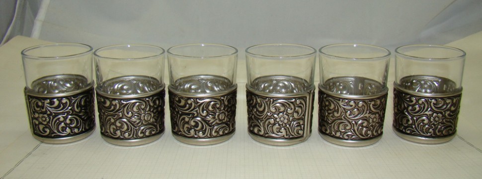 Стопки в подстаканниках винтажные 6 шт. (Z077)