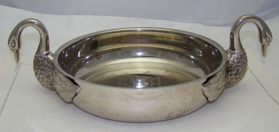 Чаша блюдо сервировочное винтажное Лебеди (W468)