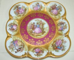 DW тарелочка блюдо винтажное с галантными сценами Фрагонара (M330)