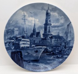 AK Kaiser винтажная тарелка Гамбург (B009)
