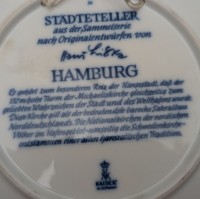 AK Kaiser винтажная тарелка Гамбург (B009)