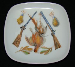 Лоток фарфоровый "Охота"  (V595)