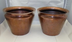 Кашпо медные большие винтажные 2 шт. (X586)