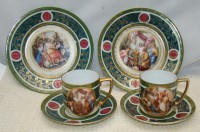 Royal Vienna две редкие коллекционные старинные кофейные тройки (M823)