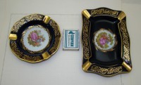 Limoges винтажные пепельницы Галантные сцены Фрагонара 2 шт. (A520)