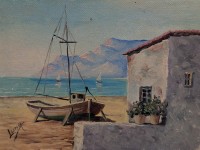 Настольная винтажная картина с подставкой мольберт (A914)