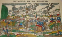 Гравюра старинная Битва за Москву 1812 (Y014)