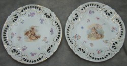 Старинные фарфоровые тарелки Ангелочки 2шт (W338)