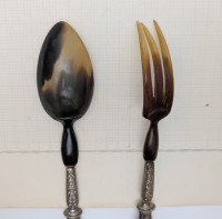 Старинный серебряный салатный набор (B113)