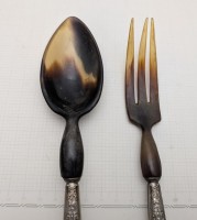 Старинный серебряный салатный набор (B113)