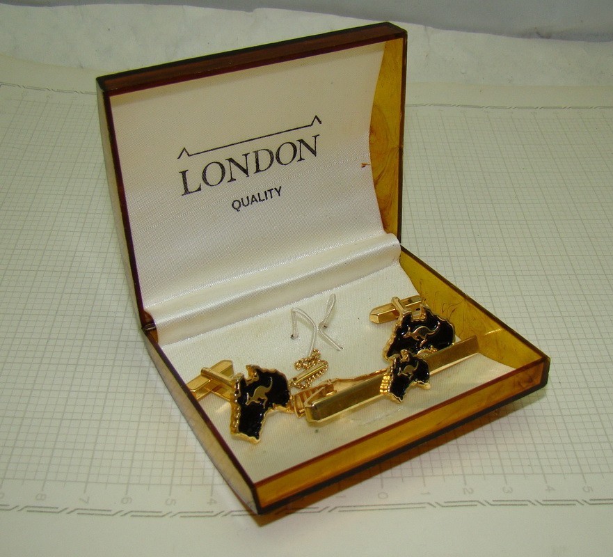 Запонки и зажим для галстука Кенгуру (P897)