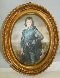 Репродукция портрет на шёлке винтажная (X758)