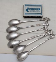 Recla десертные кофейные ложечки старинный набор 6 шт. (B114)