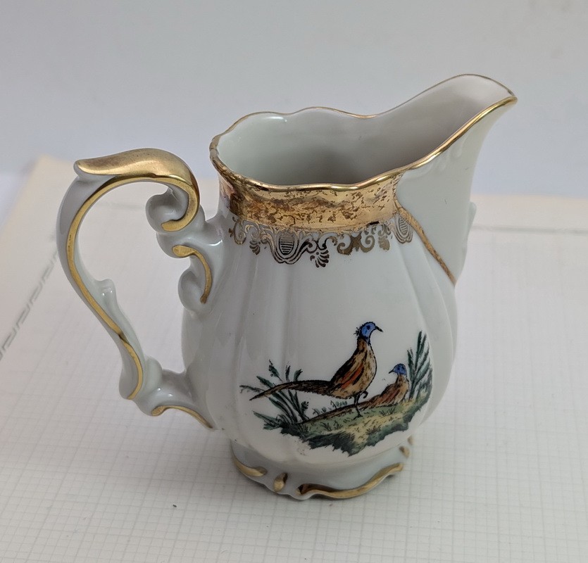 Rudolf Wachter старинный сливочник Охота (B019)