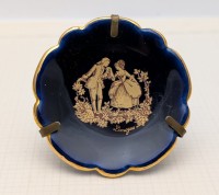 Limoges миниатюра тарелочка Галантная сцена Фрагонара  (B020)