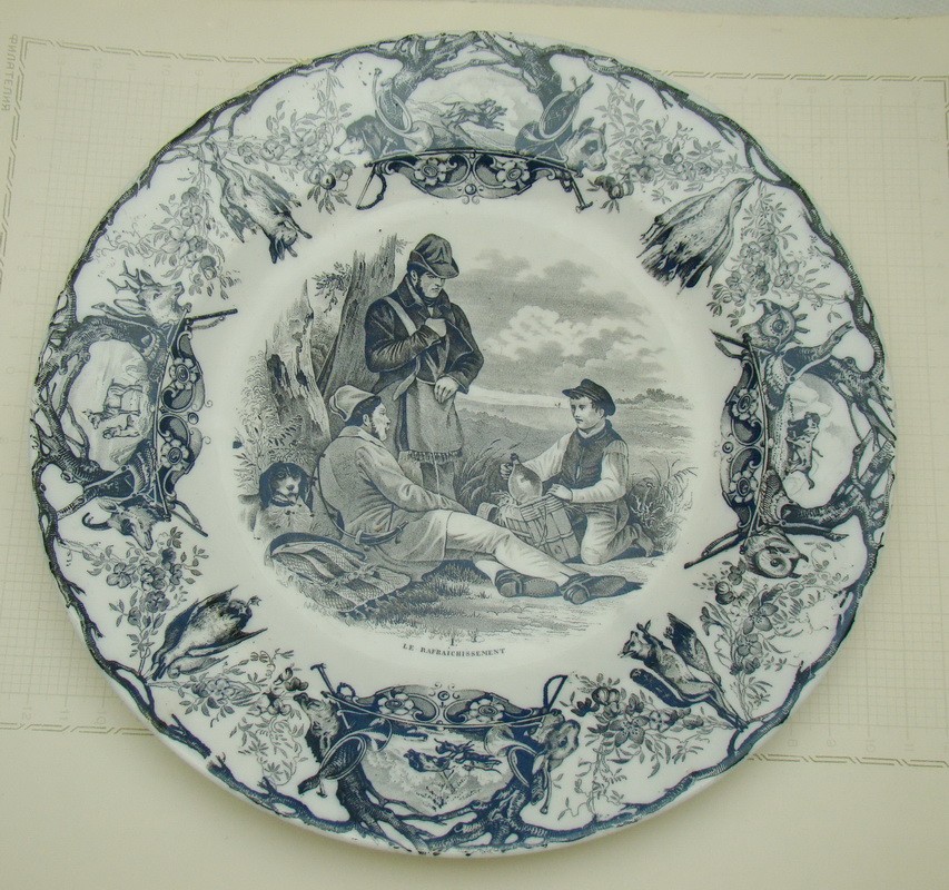 Boch тарелка старинная Охота (M637)