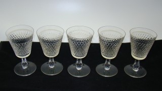 Val Saint Lambert рюмки хрустальные винтажные 5 шт. (A627)